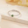 Natural jadeite sterling silver s925 ring Japanese exquisite fashion women's jewelry new Chinese daily jewelry gift