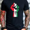 T-shirt Graphique Poing Patriotique pour Homme MicroExtensible Coupe Régulière Décontracté d'Été avec Design Drapeau Italien Vêtements pour Homme