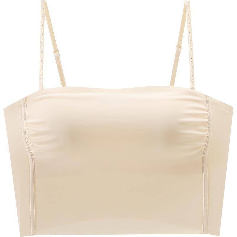 Tube Top Beautiful Back Underwear Women's Small Breasts Gather Anti-light Chest Wrapping Summer Thin Suspender Vest Type Integrated Seamless Bra
