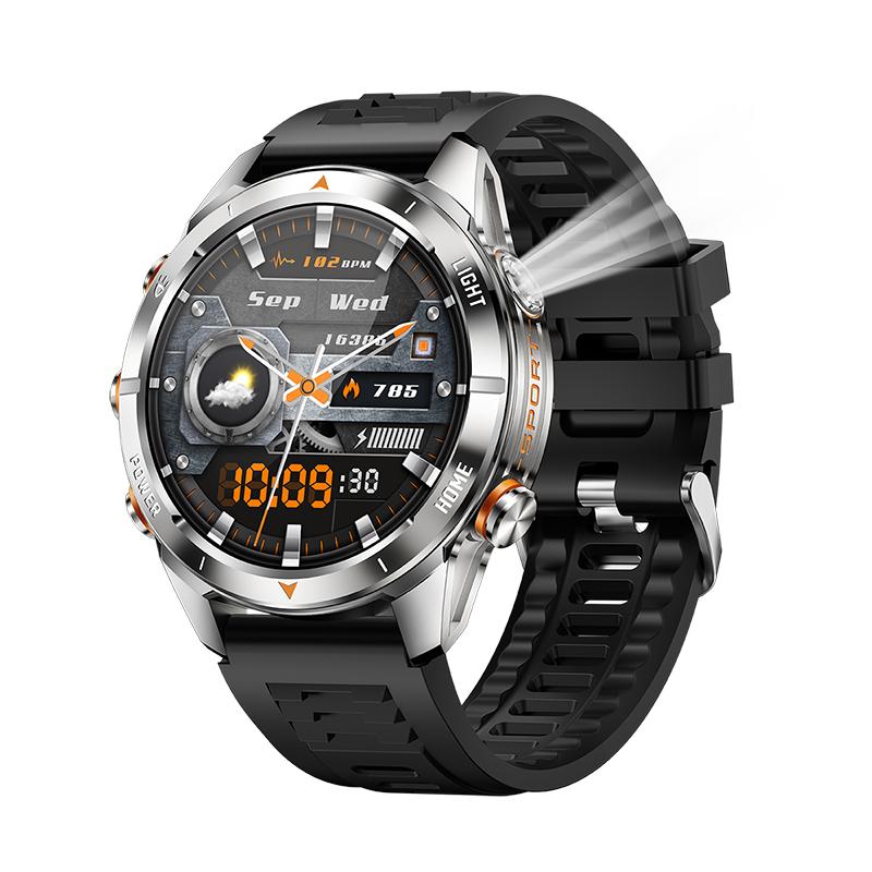 

Outdoor Sport Waterproof Men Smartwatches Strong Light Flashlight Heart Rate Health Fitness Music Women BT Call Smart Watch