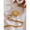 Yhpup Hot Style 18K Gold Color PVD Sun Face Pendant Necklace Waterproof Stainless Steel Arrivals Popular Jewelry Wholesale