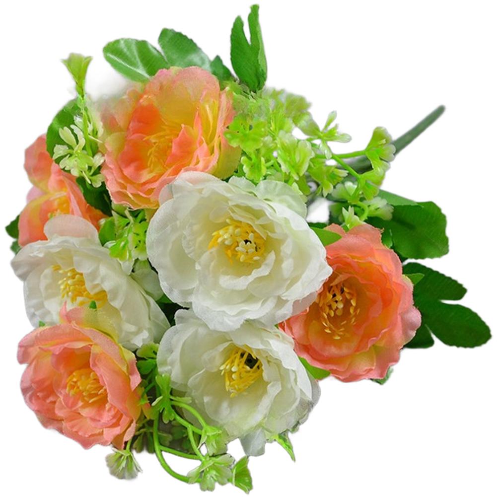 Realistic Silk Petals Artificial Flowers Plastic-wrapped Wire Stems
