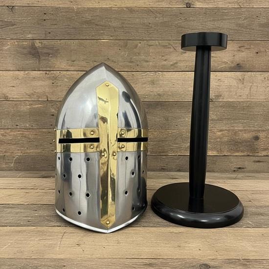 New Sugerloaf Helmet with free wooden stand , Crusader Helmet
