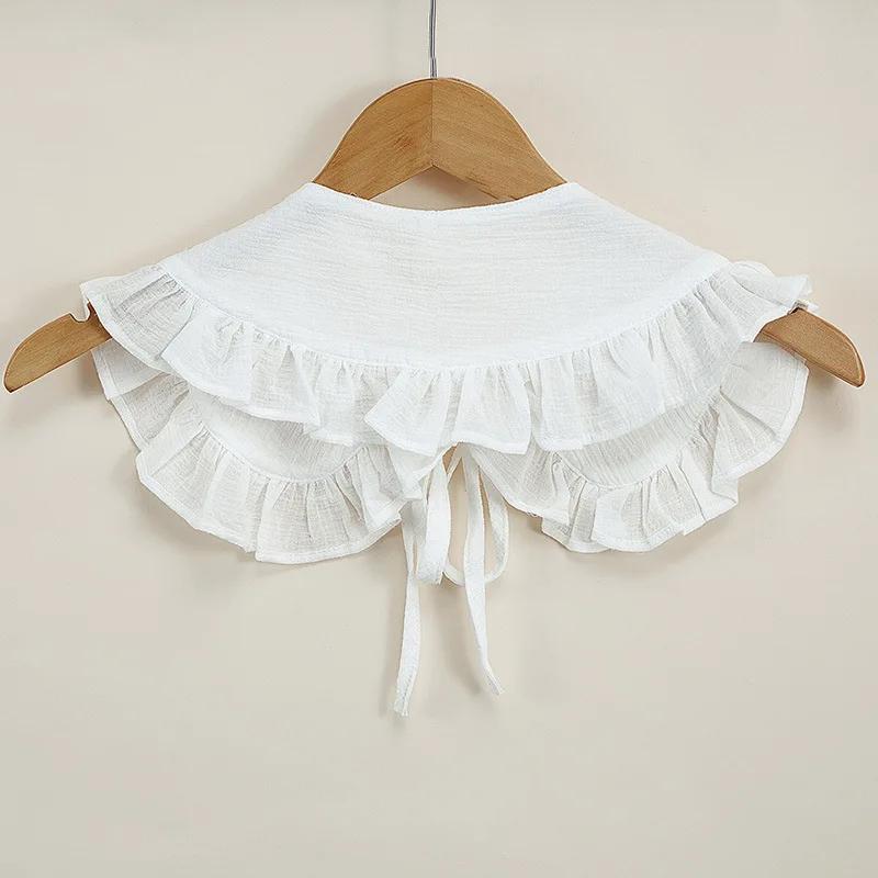 Women Shirt Detachable Collars Girls White Lapel Fake False Collar Bowknots Necklace Choker Blouse Tops Neck Shawl