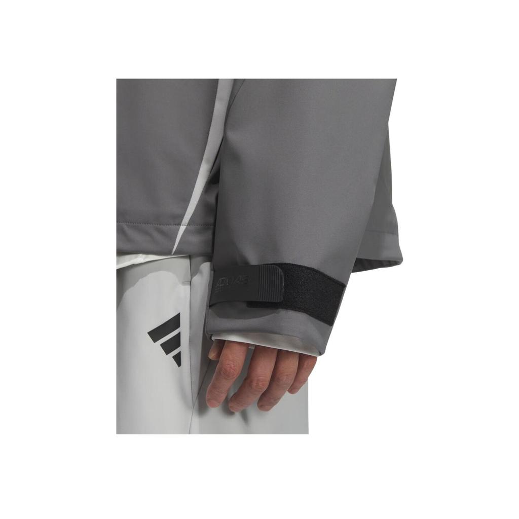 Adidas SS25 Minimalist Brand Logo Water-Resistant Casual Loose-Fit Hooded Woven Jacket Men Jacket Gray KA2430