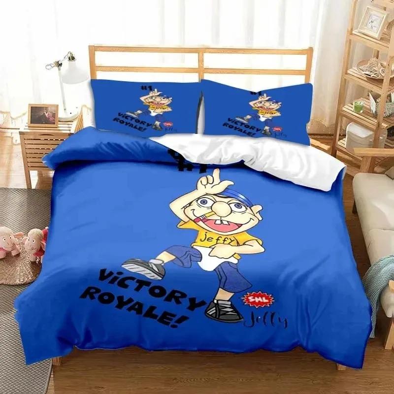 3D Print Sml Cartoon Jeffy Bedding Set Double Twin King Duvet Cover Comforter Pillowcase Boys Girls Adults Bedroom