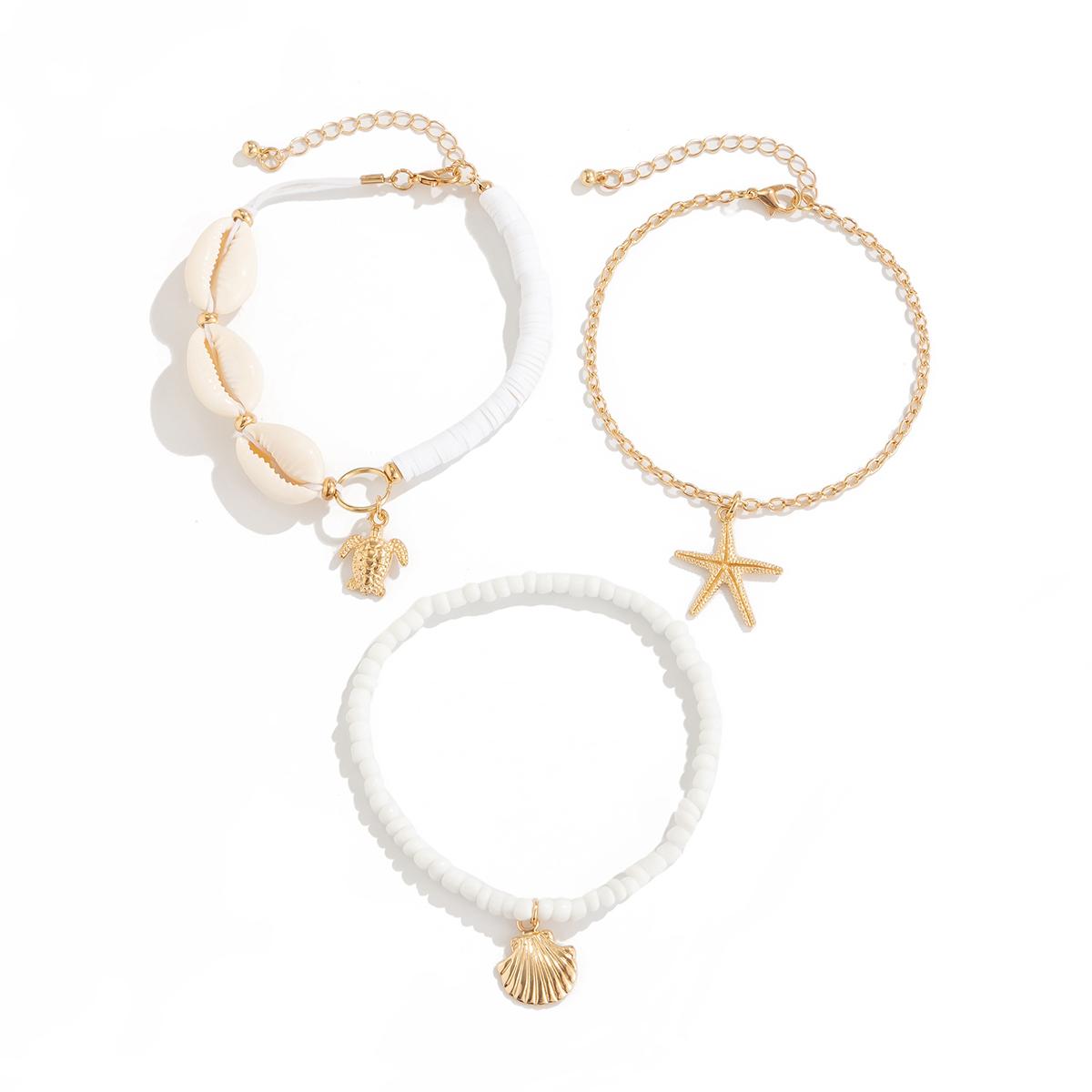 

PuRui Золотистый цвет Морская звезда 3 шт./компл. Ножные браслеты для женщин Летний стиль Новинка Девушки Бижутерный браслет на ногу Повседневный Циркон Для пляжной вечеринки