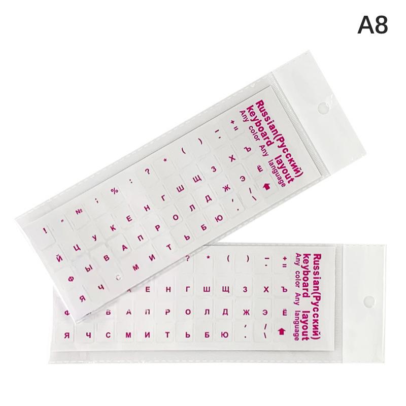 1Pcmulticolor Adesivos Transparentes para Teclado Idioma Alfabeto Etiqueta Preta Branca Para Computador PC Proteção Contra Poeira Laptop