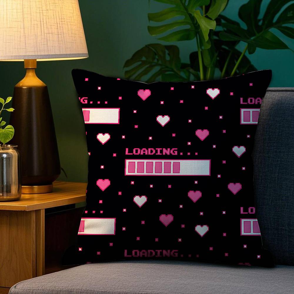 

Cute Valentine s Day Pillow Case Sofa Living Room Bedroom Double-sided Printing Square Cushion Nap Time Pillow Case 12x12Inch