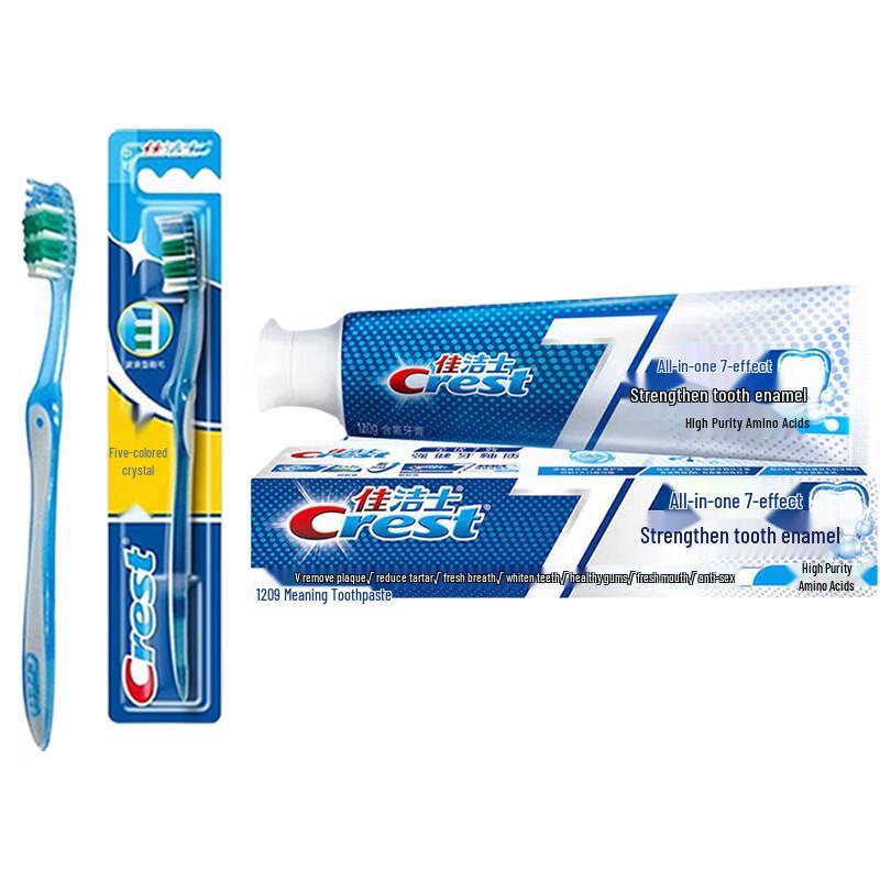 Crest Soft Bristle Toothbrush & 7-Effect Toothpaste Set