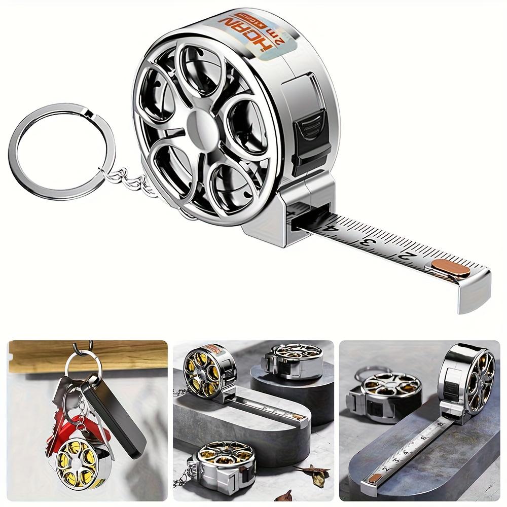 1pc Mini Keychain Tape Measure 2m Steel Tape Measure Delicate Small Steel Ruler, Metric & Imperial Dual Scale