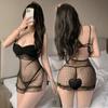 Sexy Sexy Seduction Lace Perspective Onesie Bow Suspender Women's Passion Loungewear 1