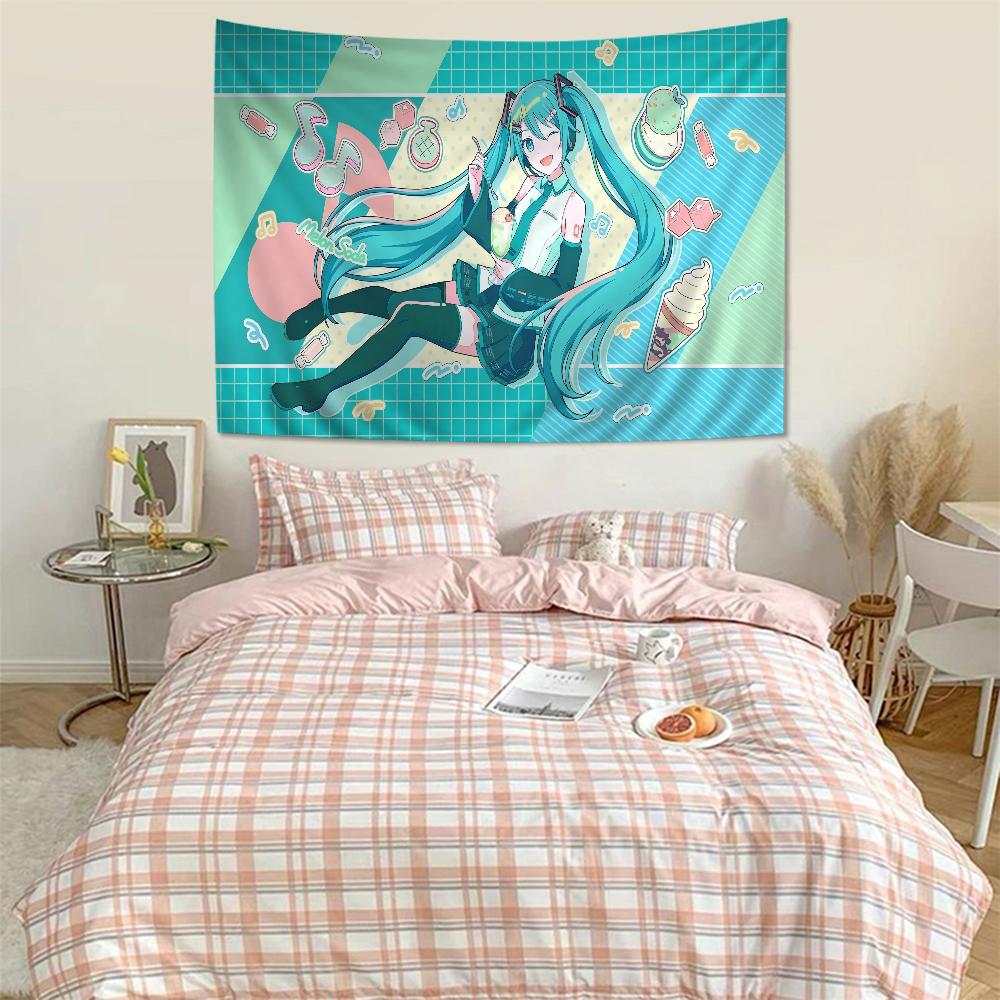 VOCALOID Virtual Singer Miku Printed Large Wall Tapestry Cheap Hippie Wall Hanging Bohemian Wall Tapestries Mandala Home Decor