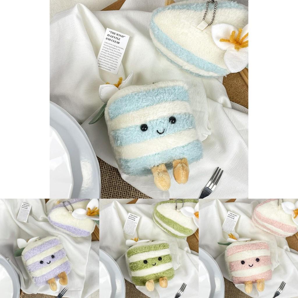 Realistic Adorable Plush Triangle Cake Keychain Decorative Pendant Girls For