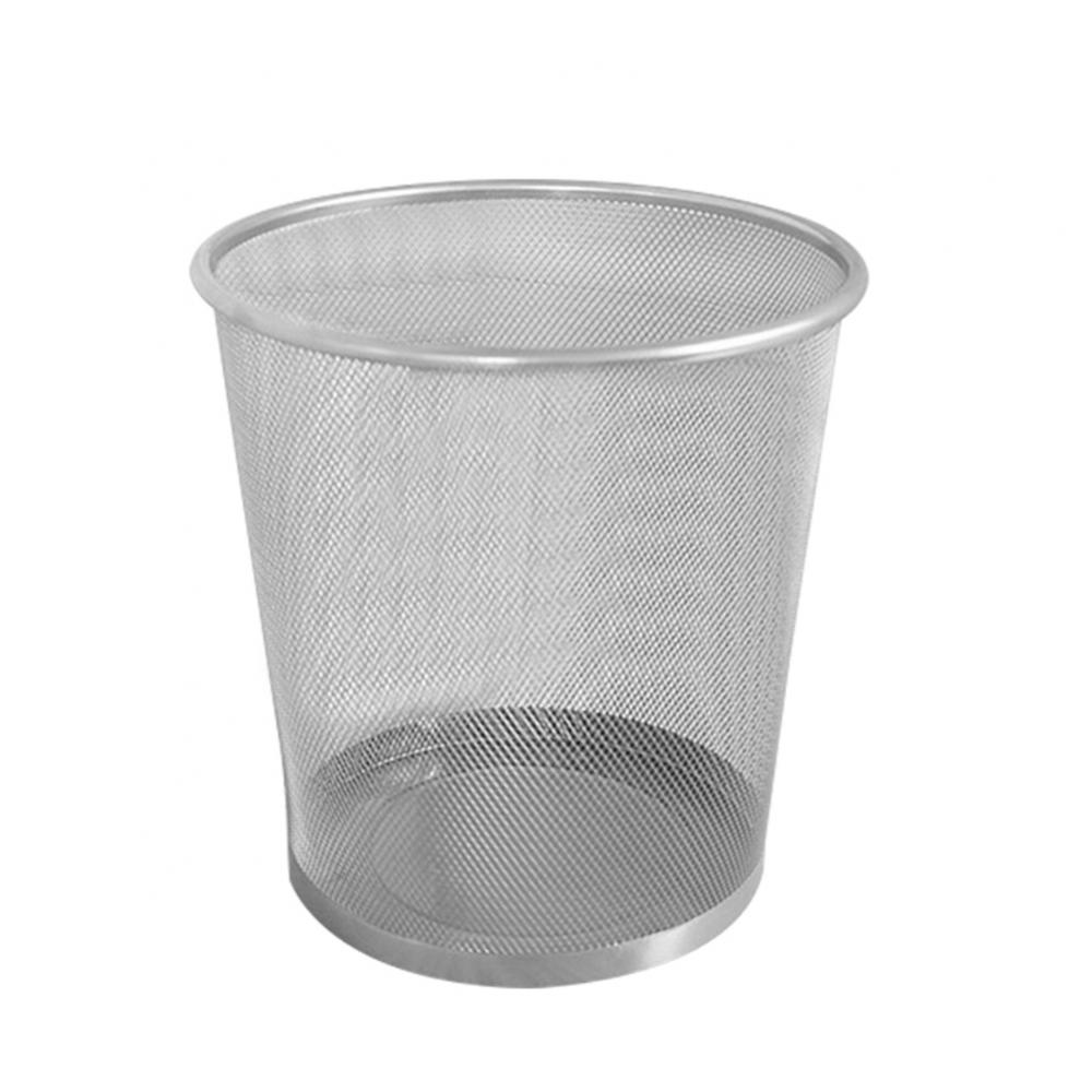 Iron Mesh Waste Bin Garbage Basket Home Office Trash Can Dustbin Sundries Storage Basket Box Bathroon Cleaning Bedroon Waste Bin