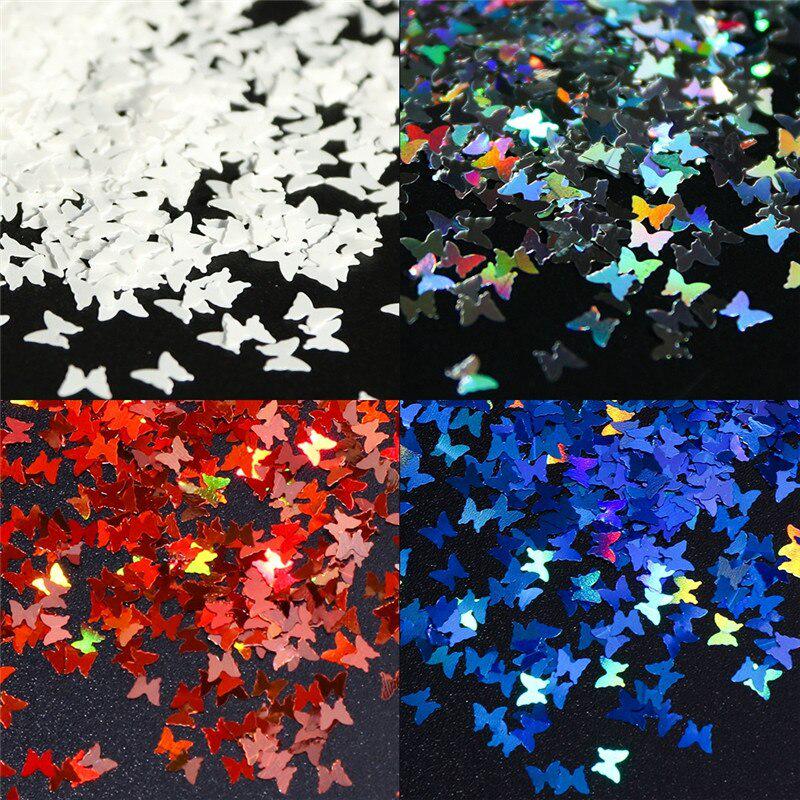 1 Box Nail Decoration Sequins Nail Jewelry 12 Grid Laser Symphony Butterfly Sequin DIY Nail Accessories