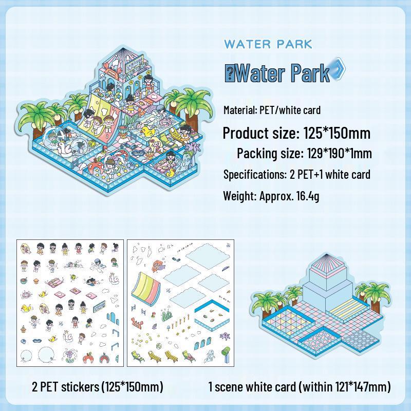 Popular Cartoon Scenery 3D DIY Stickers for Kids