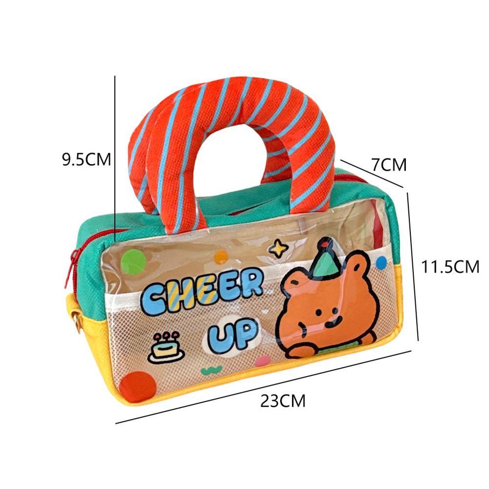 Large Capacity Pen Bag Portable Stationery Bag Cartoon Pencil Case Students
