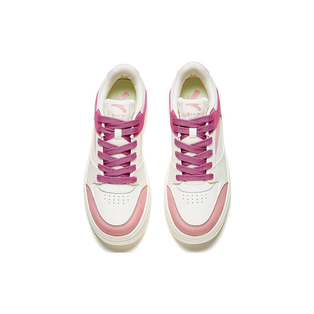 Anta Lightweight Height Increasing Low top Skateboard Shoes Women's Pink White 922418061-2