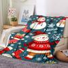 Custom Name Christmas Snowman Theme Printed Blanket - Perfect for Couch, Bed, Travel & Outdoor Use | Machine Washable, Cozy & Durable.