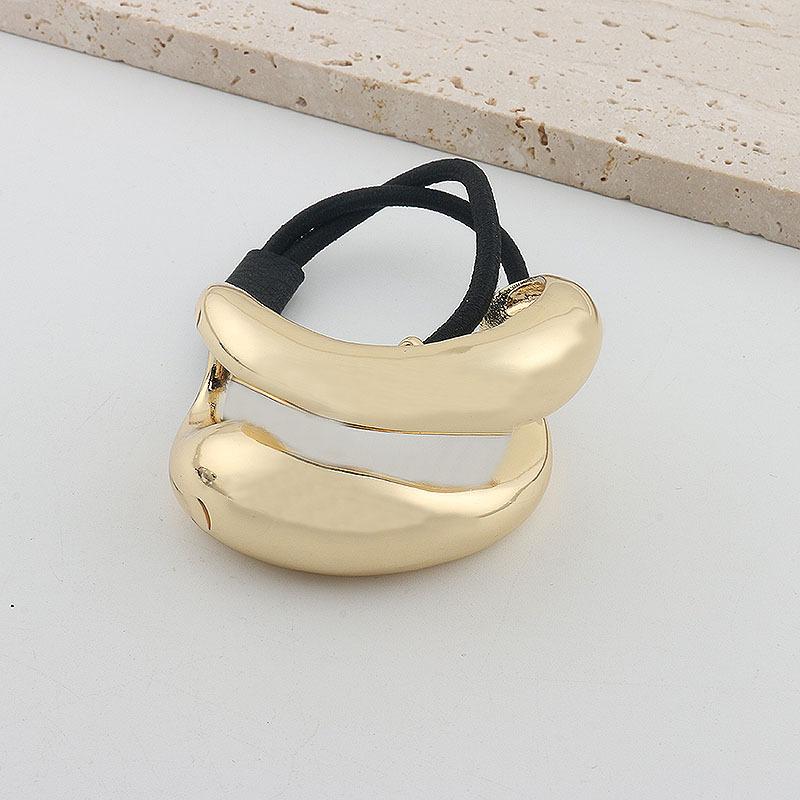 2024 New Metal Irregular Golden Color Hair Bands Elastic Hair Scrunchies Hair Rope Headbands Women Girls Hair Accessories Gifts