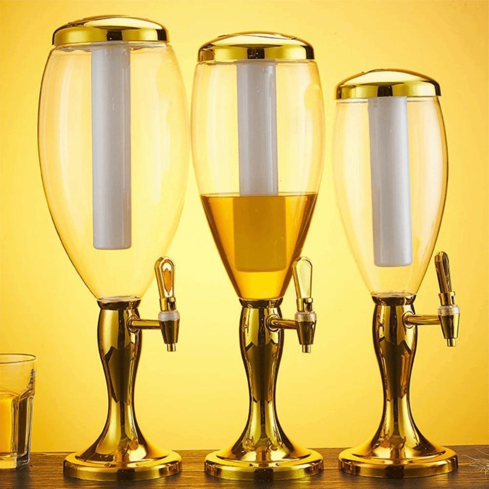 with Icicles Beer Tower 1.5/2/3L Drink Holder Double-Headed Beer Dispenser KTV Use