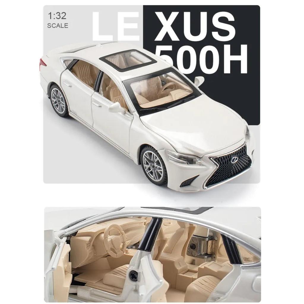 Lexus LS500H Modellauto im Maßstab 1:32, aus Metallguss, mit Sound und Lichteffekten, Sammlerstück, Geschenk für Jungen, ideal für die Inneneinrichtung.