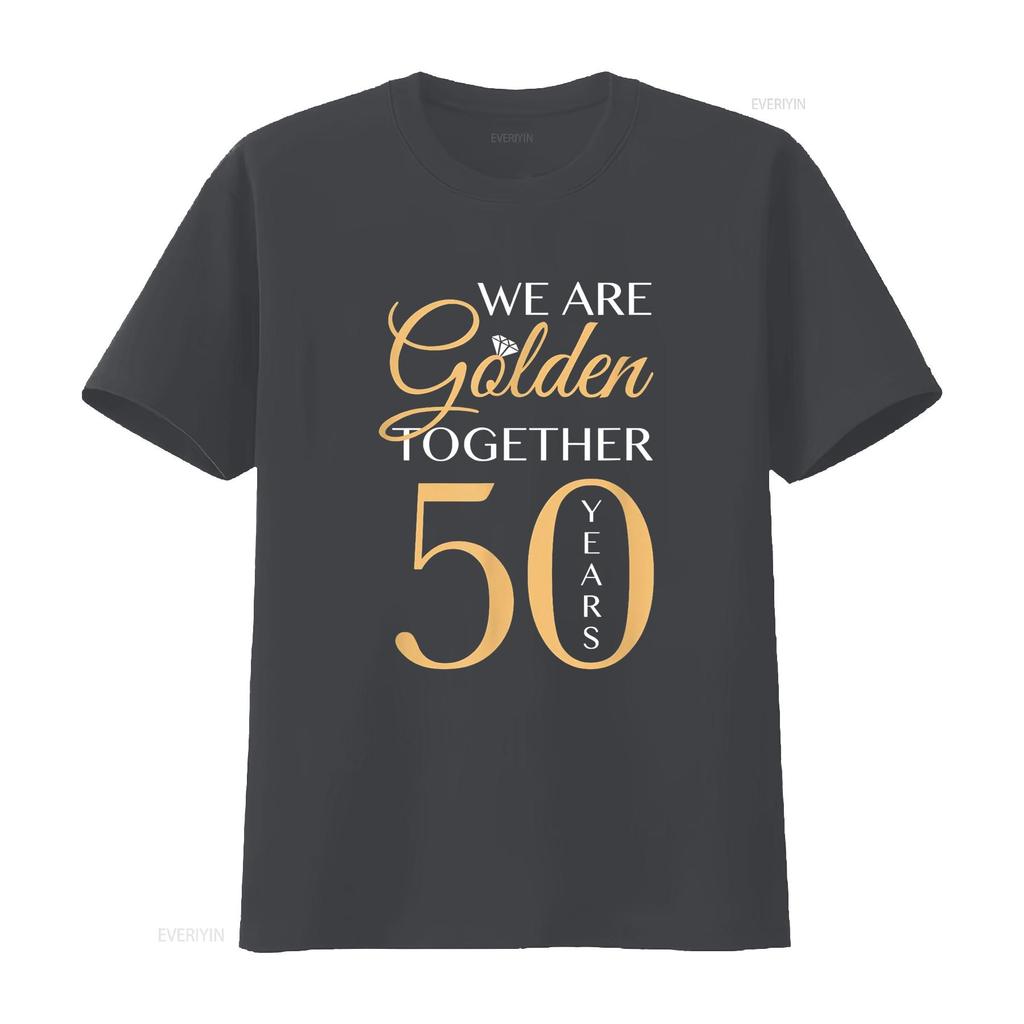 Romantic T Shirt For Couples 50th Wedding Anniversary vintage Washed fashion designer clothes Unisex Stretched Slightly homme