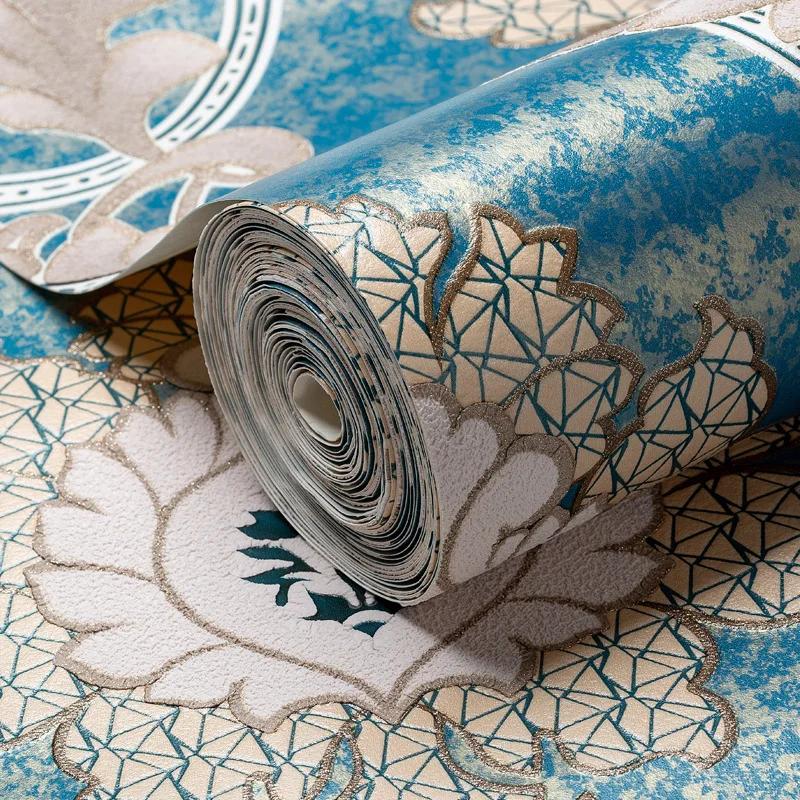 European Style Wallpaper Thickened Deer Skin Velvet Bedroom Living Room 3D Non-woven Fabric Wallpaper Home Decor Papel De Parede