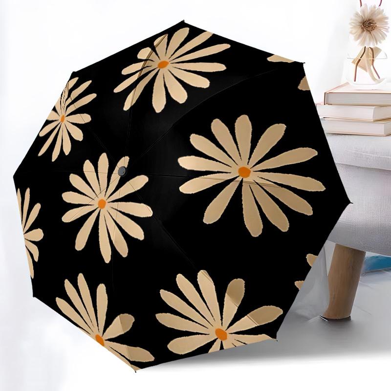 1pc Floral Pattern Automatic Open/Close Umbrella Compact Folding Umbrella, All-Season Portable Umbrella for Women/Men F1124110