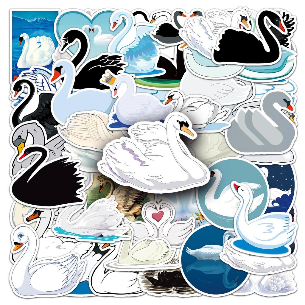 Swan Animal Luggage & Laptop Stickers (50PCS) - Trendy Graffiti Decoration