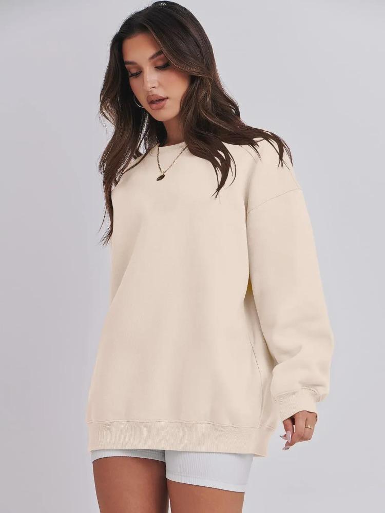 Autumn Winter Women Loose Velvet Sweatshirt Fashion Solid Color Top