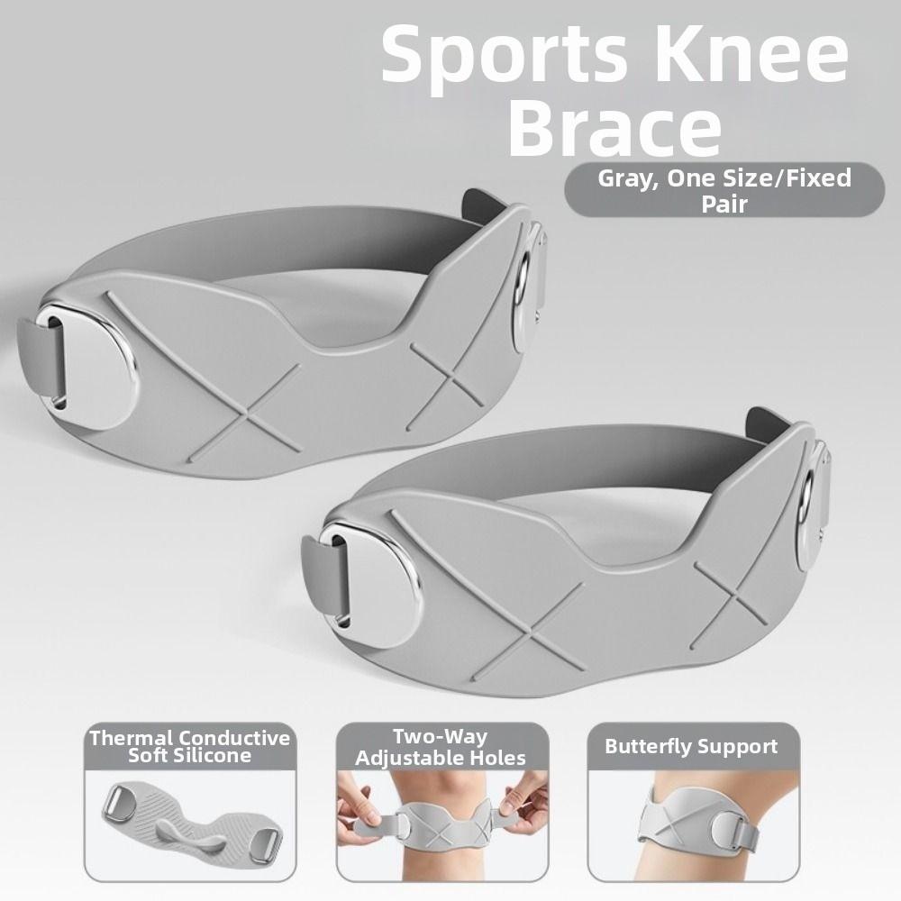 1 Pair Silicone Patella Knee Strap Adjustable Knee Brace Support Band Sports Knee Pad Tennis