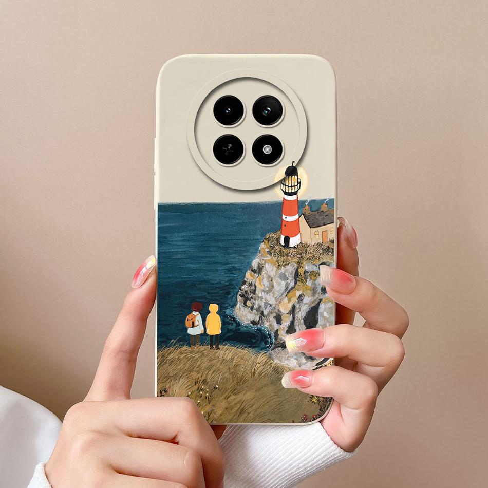 For OPPO Realme 12X 5G Phone Cases Cartoon Liquid Silicone Full Coverage Anti Drop Shell For Realme12 X Back Covers Bumper Funda