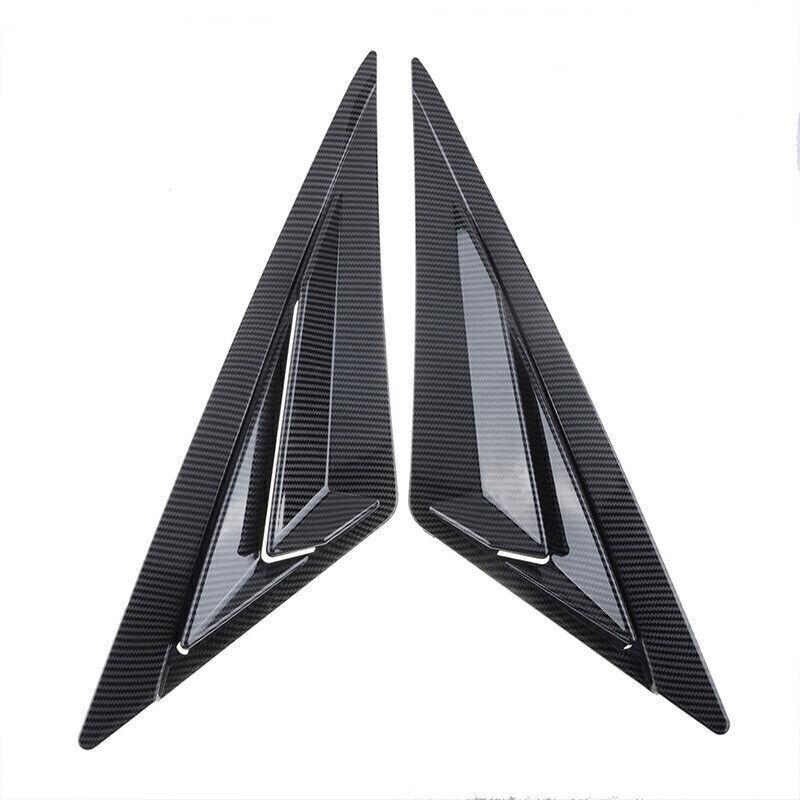 For Hyundai Elantra   Car Rear Louver Window Side Shutter Cover Trim Sticker Vent Scoop ABS Carbon Fiber Gloss Black