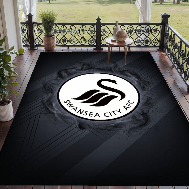Soft Floor Carpet Swansea City Pattern Area Rug Decorative Mat For Home Room Decoration
