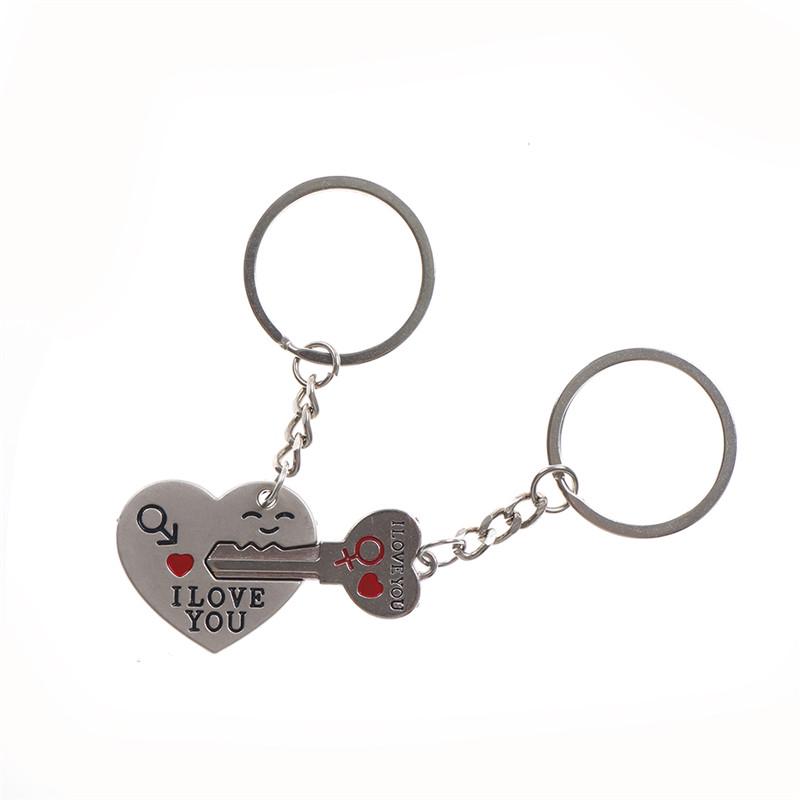 1 Set Creative Crush You Piercing Heart Couple Key Ring For Weeding Gift