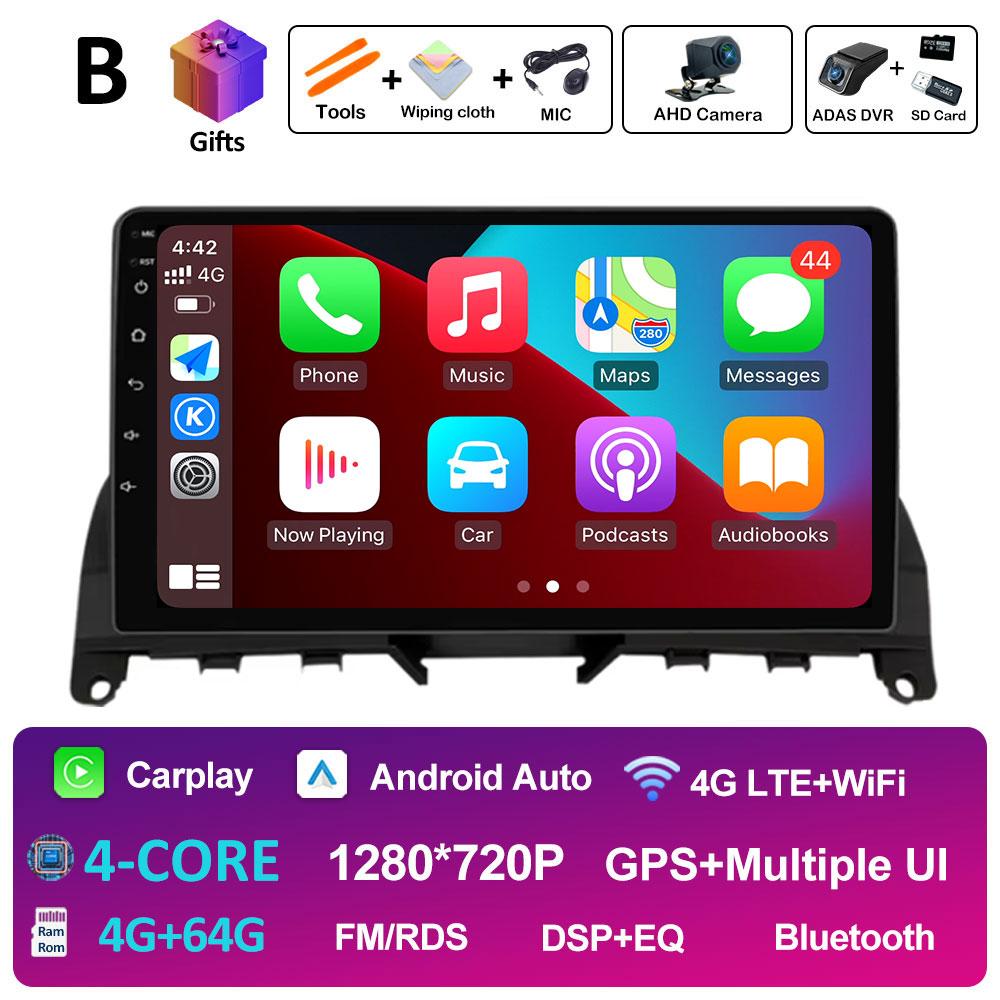 Pentru Mercedes Benz C Class3 W204 S204 2006 2007 2008 2009 2010 2011 Sistem Inteligent Android 14 Bluetooth Ventilator de Răcire GPS Navi