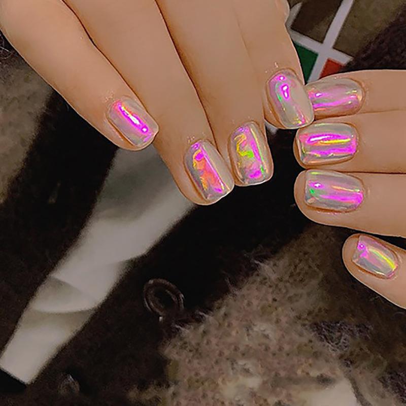 Nail Art Aurora Ice Cube Cellophane Large Colorful Transfer Paper Laser Sticker