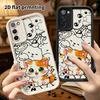 Phone Case: 2D Flat, Suitable for Samsung Galaxy A34 A35 M05 M06 S20 S22 S21 FE Plus 5G Protective Case, Orange and White Kitten, Perfect Holiday Gift