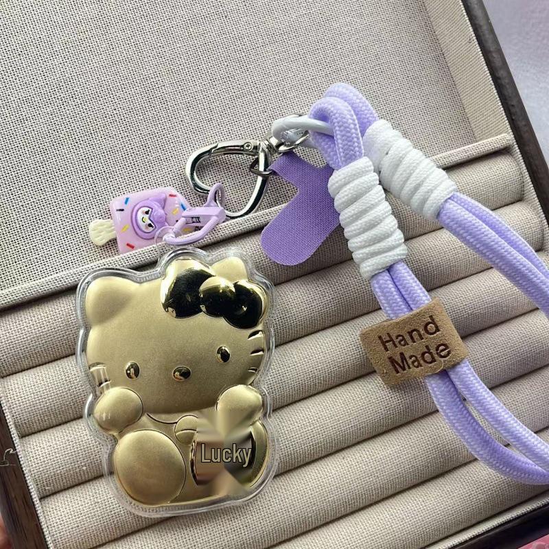 20mg Pure Gold Wealth-Attracting Cat Pendant Keychain - Gold Gift for Girlfriend