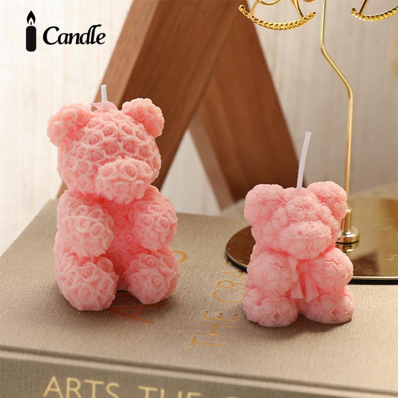 Souvenir Creative Rose Bear Home Ornament Fragrance Premium Atmosphere Send Muse Birthday Gift Scented Candles
