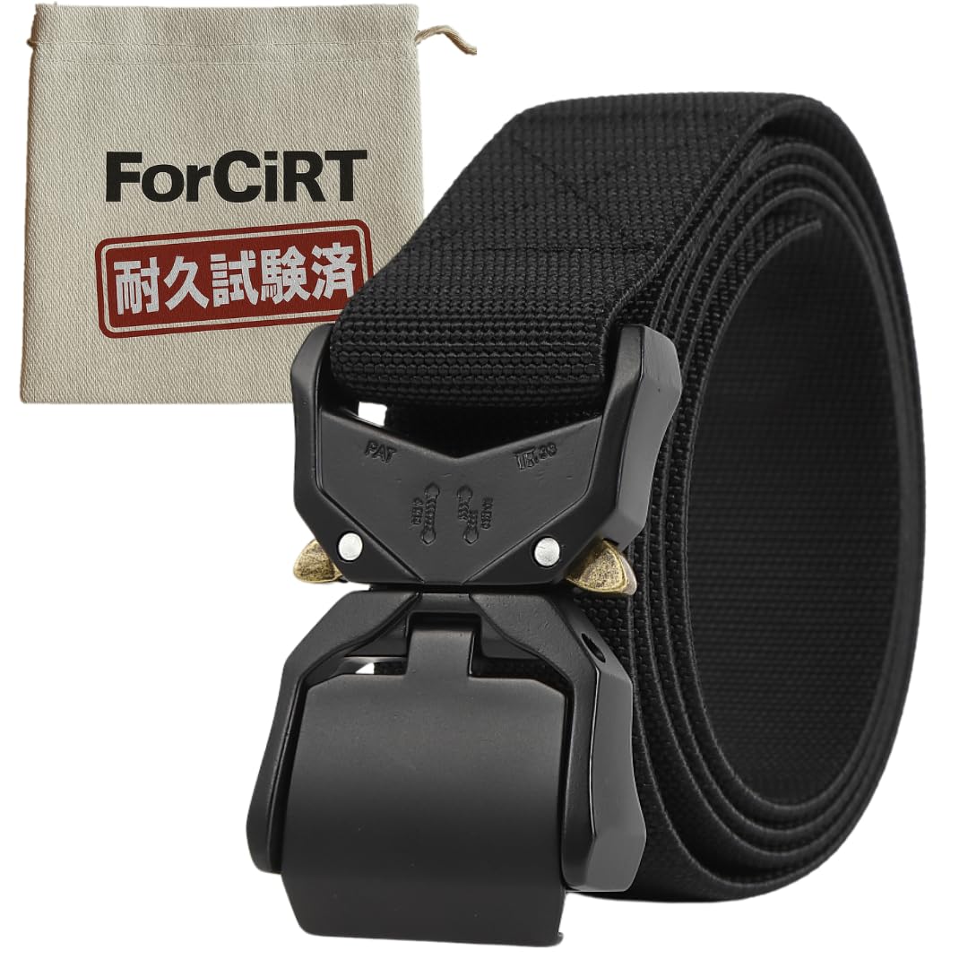 

ForCiRT Tactical Work Gacha Golf Work Durability-Tested Belt, One-Touch Belt, Belt, Belt, Men s (Black) чорний