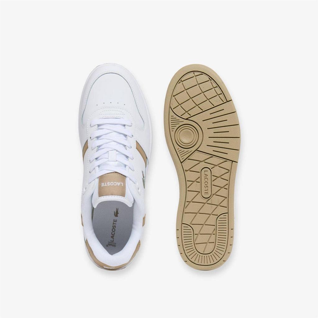 Lacoste Mens T-Clip Leather Flat Trainers