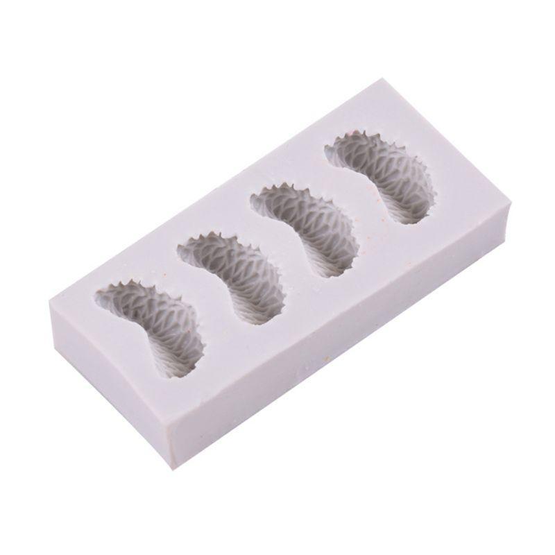 

4 Cavity Tangerine Slice Silicone Mold Fondant Mould Cake Decoration DIY Baking Tool білий