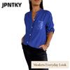 JPNTKY Women's Fashion Casual V-Neck Long Sleeve Blouses & Shirts