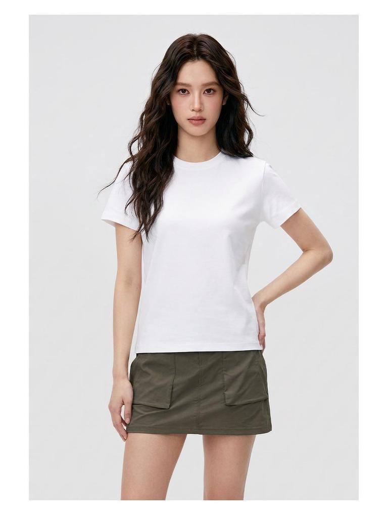2026 Women's Waterproof, Stain-Resistant Short-Sleeve T-Shirt | Summer Lightweight Plain Round Neck Base Layer