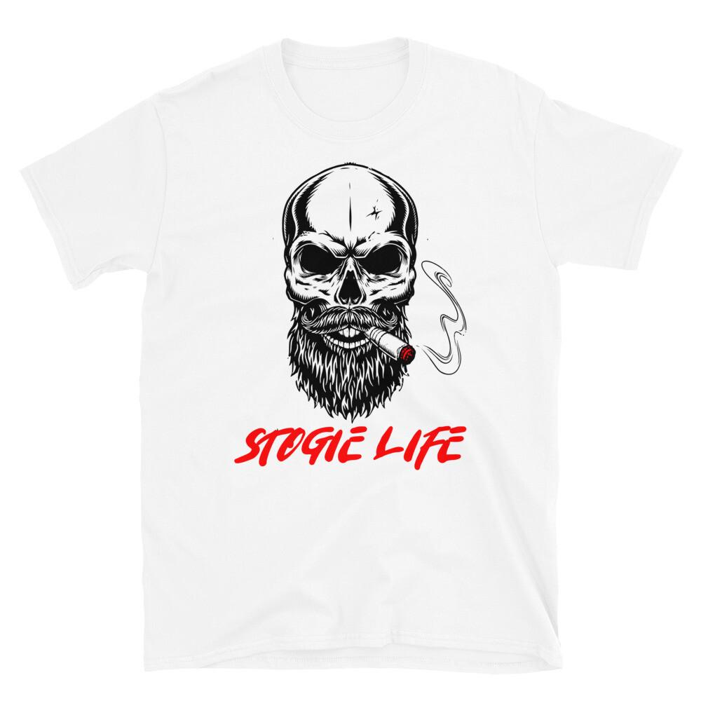 Stogie Life Bearded Skull Urban Art Cigar Short-Sleeve Unisex T-Shirt S