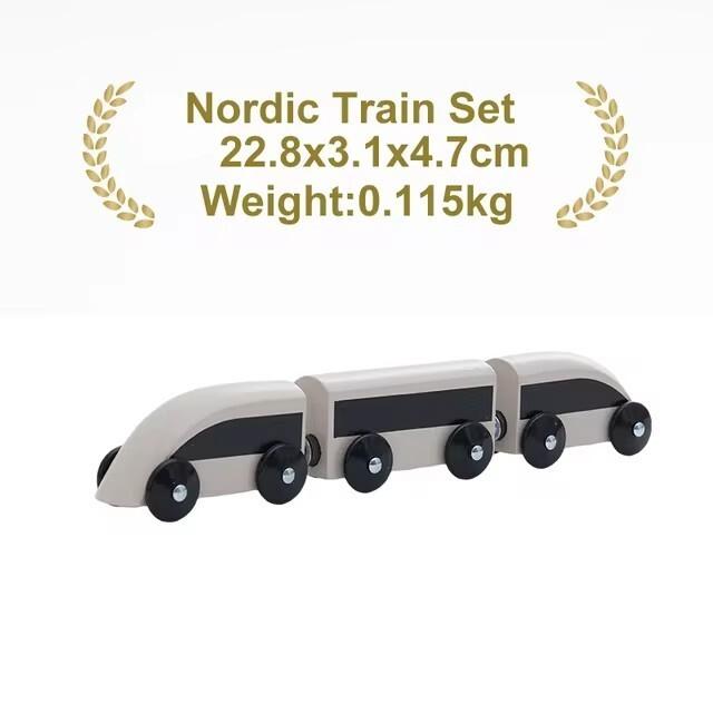 Wooden Magnetic Train Car Locomotive Ambulance Fire Truck Wood Railway Accessories fit for Brand Wooden Tracks Toy For Kids