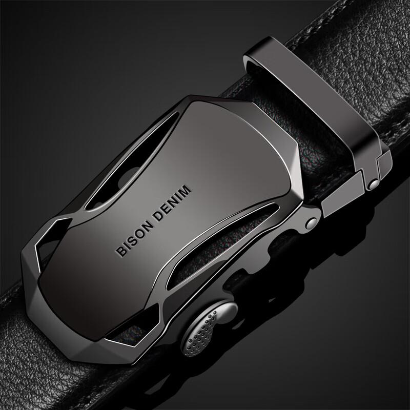 American Bison Men s Automatic Buckle Leather Belt 115-125cm Adjustable